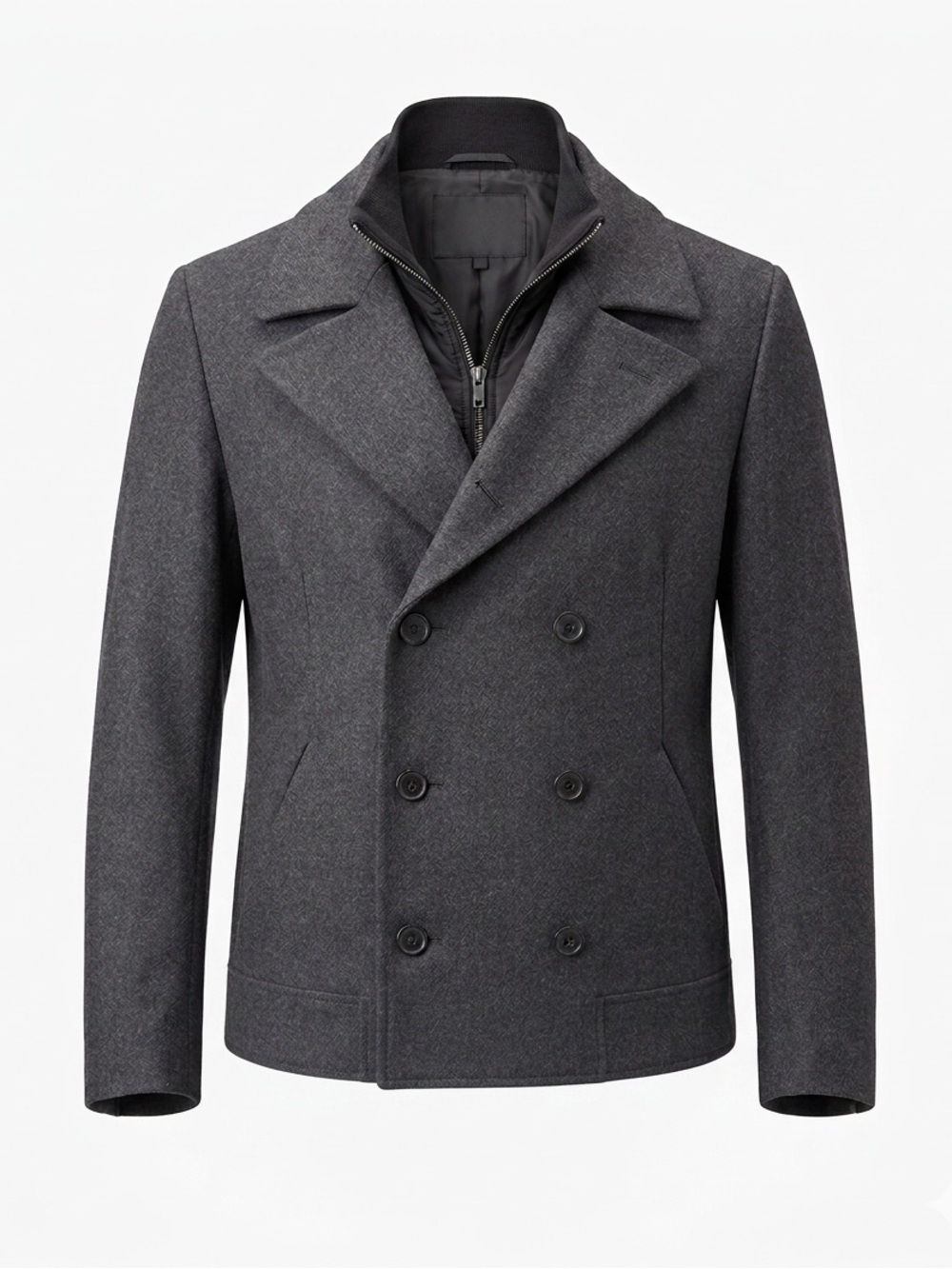 Theory Dark Gray Double-Breasted Pea Coat